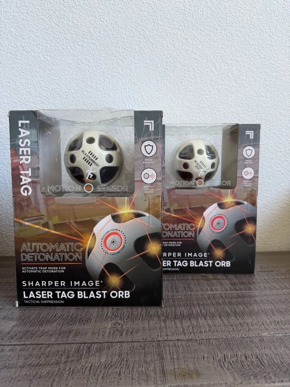 2 Sharper Image Laser Tag Blast Orb Infrared Motion Sensor Tactical NEW!